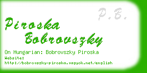 piroska bobrovszky business card
